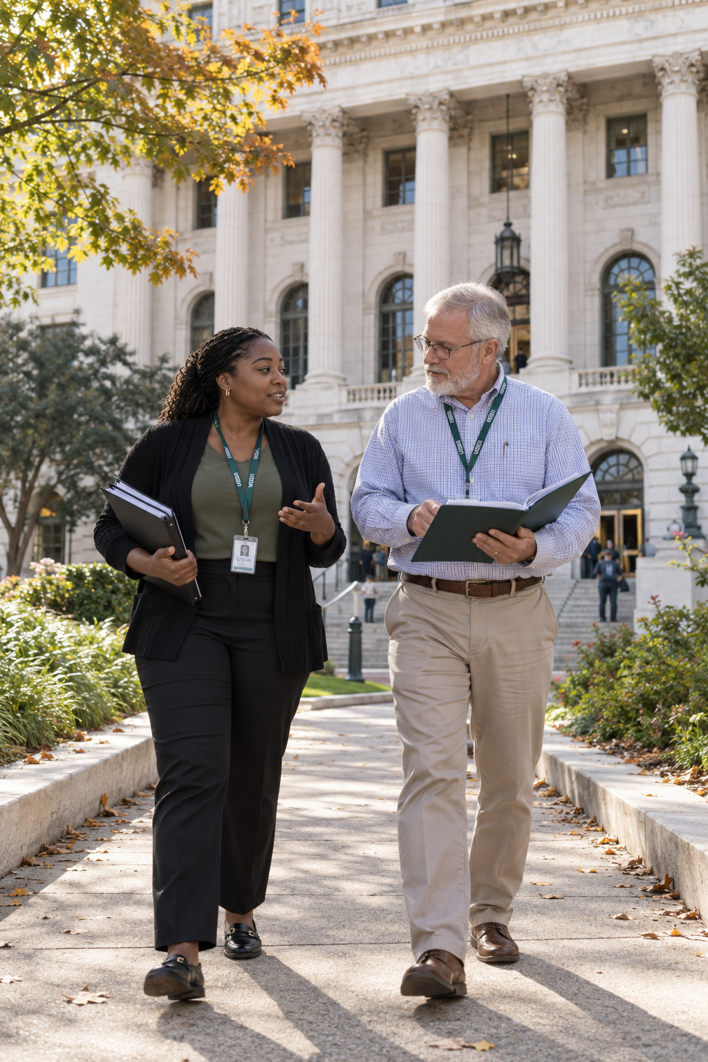 USDA employees at work — generated illustrative agency card photograph