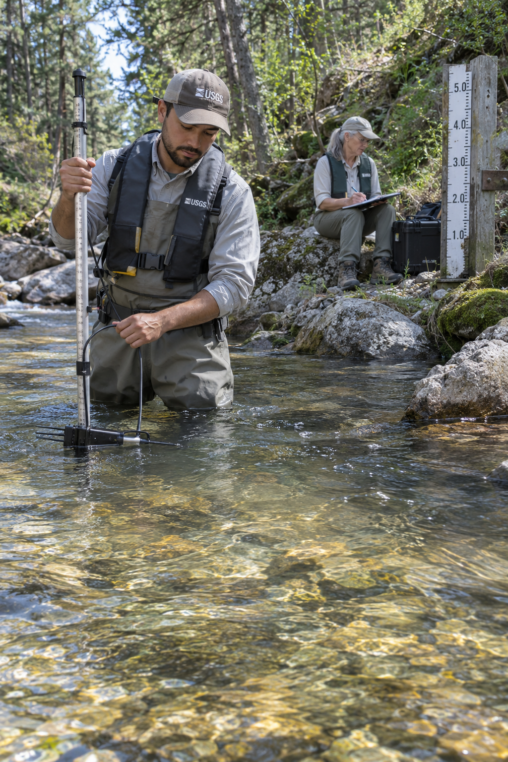 USGS employees at work — generated illustrative agency card photograph