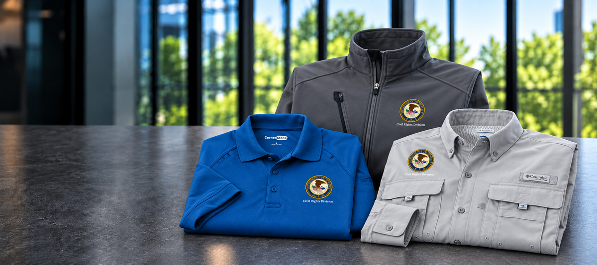 DOJ | Civil Rights Division apparel and gear assortment