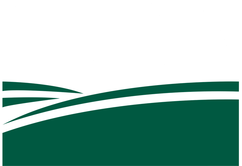 USDA logo with white lettering and green field symbol on a transparent background