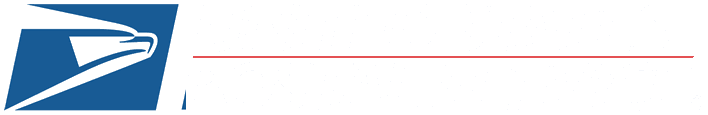 United States Postal Service logo with transparent background and white lettering