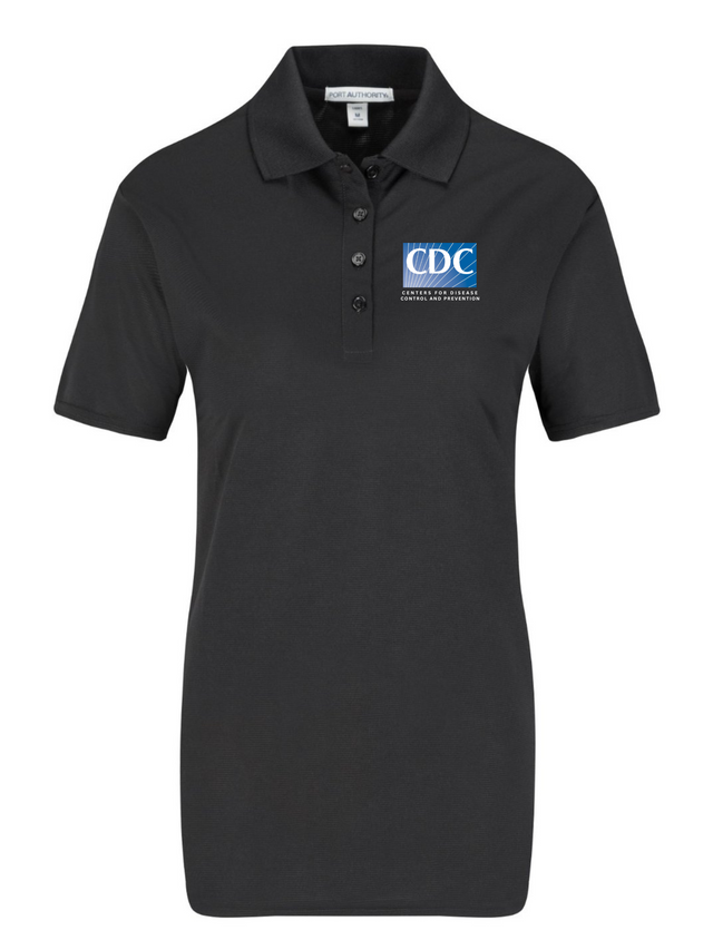 Black and white clearance women's polo shirt