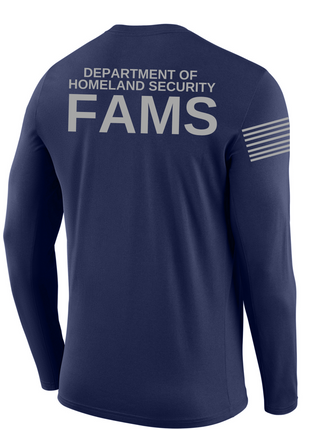 SUBDUED DHS FAMS Agency Identifier T Shirt - Long Sleeve - FEDS Apparel