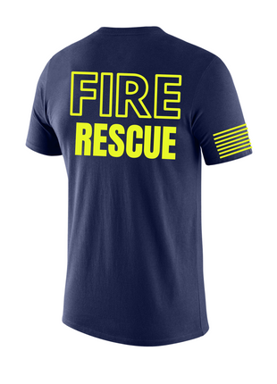 Navy Blue Fire Rescue Men's Shirt - Short Sleeve - FEDS Apparel