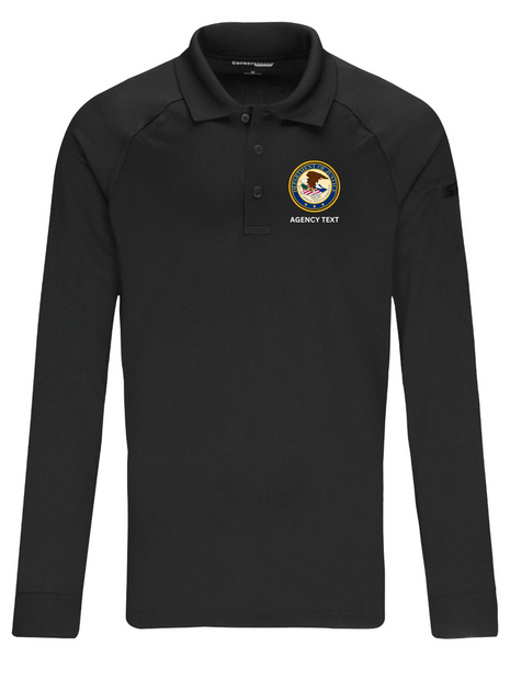 TACTICAL Department of Justice Polo- Men's Long Sleeve - FEDS Apparel DOH 