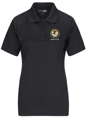 TACTICAL Department of Justice Polo- Women's Short Sleeve - FEDS Apparel