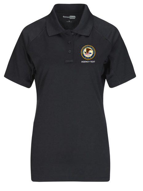 TACTICAL Department of Justice Polo- Women's Short Sleeve - FEDS Apparel