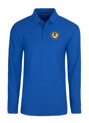 Department of Justice Polo Shirt - Men's Long Sleeve - FEDS Apparel