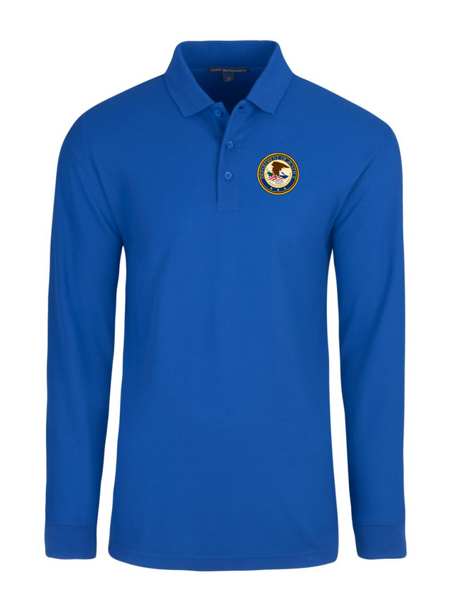 Department of Justice Polo Shirt - Men's Long Sleeve - FEDS Apparel