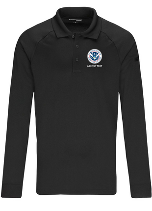 TACTICAL Dept of Homeland Security Polo- Men's Long Sleeve - FEDS Apparel