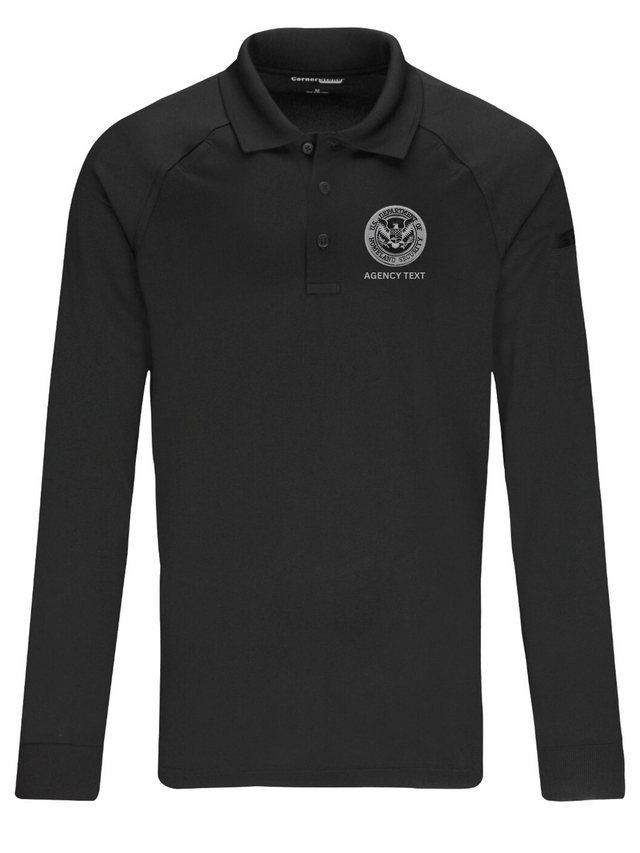 TACTICAL (Ghost Effect) Dept of Homeland Security Polo- Men's Long Sleeve - FEDS Apparel