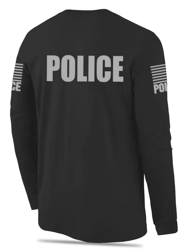 Black Police Men's Shirt - Long Sleeve - FEDS Apparel