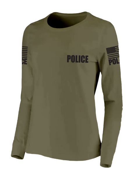 Drab Green Police Women's Shirt - Long Sleeve - FEDS Apparel