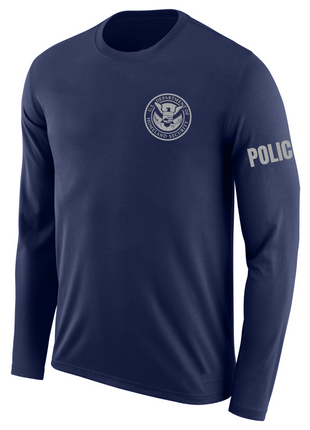 SUBDUED DHS POLICE Agency Identifier T Shirt - Long Sleeve - FEDS Apparel