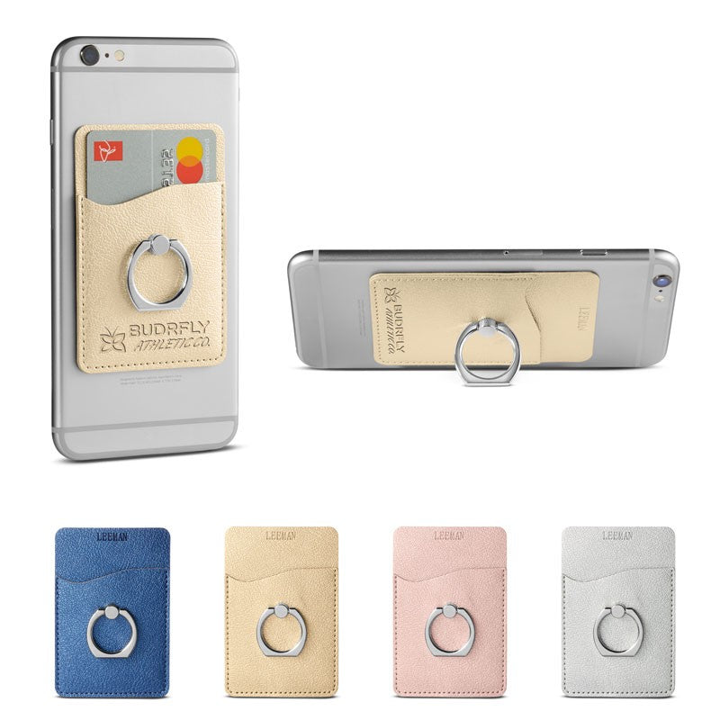 100 UNITS - SHIMMER CARDHOLDER WITH METAL RING STAND