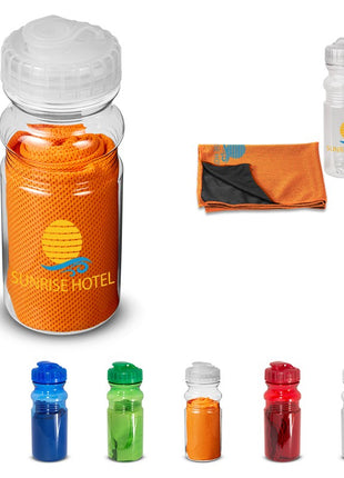 50 UNITS - COOLING TOWEL IN WATER BOTTLE