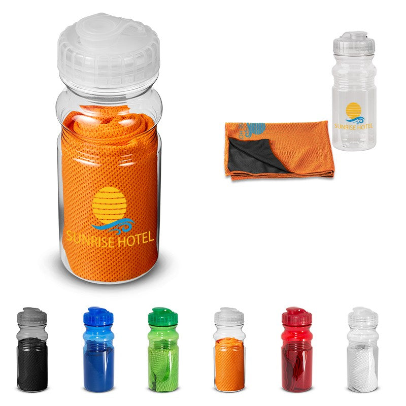 50 UNITS - COOLING TOWEL IN WATER BOTTLE