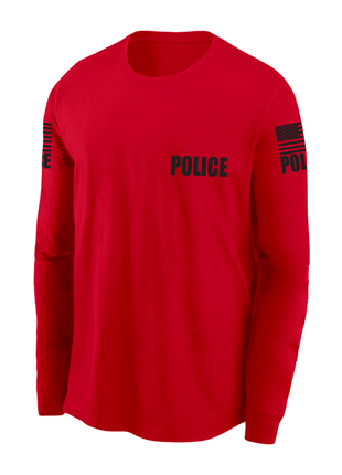 red cop shirt