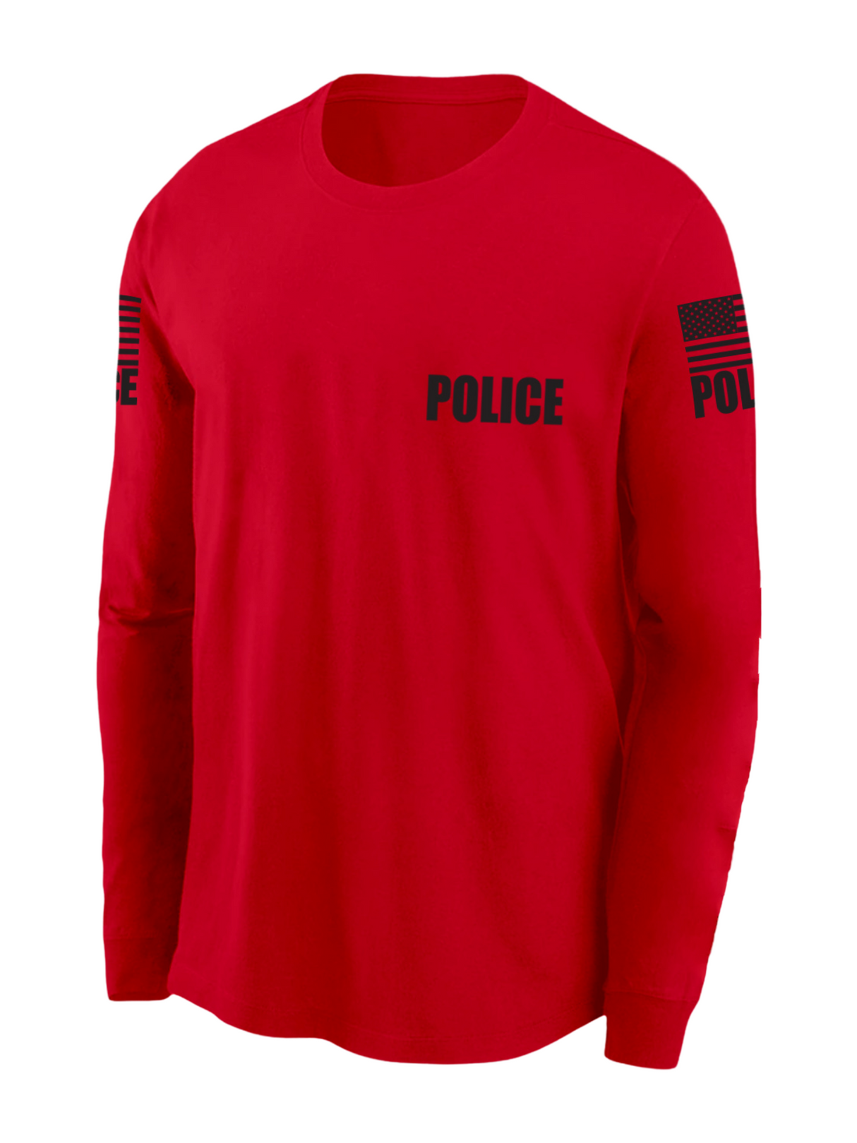 red cop shirt