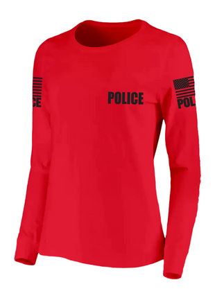 Red Police Women's Shirt - Long Sleeve - FEDS Apparel