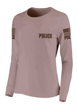 Tan Police Women's Shirt - Long Sleeve - FEDS Apparel