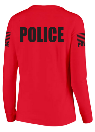 Red Police Women's Shirt - Long Sleeve - FEDS Apparel