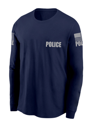 mens long sleeve police navy blue shirt