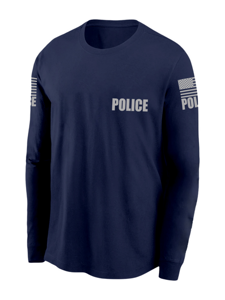 mens long sleeve police navy blue shirt