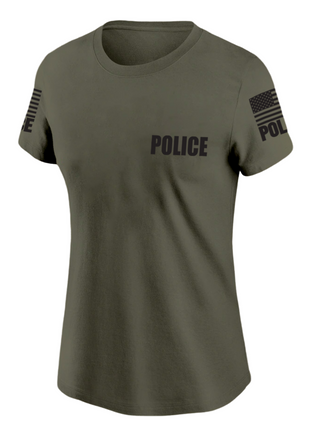 Womens law enforcement olive drab green police shirt short sleeve
