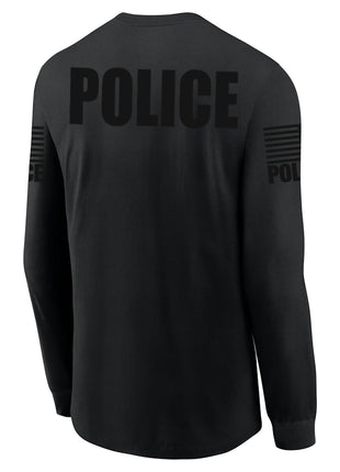 Black Police Men's Shirt - Long Sleeve - FEDS Apparel