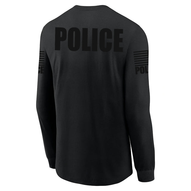 Black Police Men's Shirt - Long Sleeve - FEDS Apparel