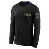 Black Police Men's Shirt - Long Sleeve - FEDS Apparel