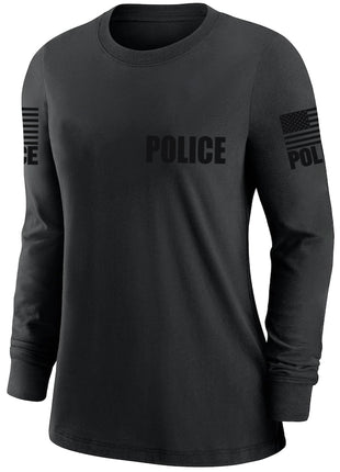 Black Police Women's Shirt - Long Sleeve - FEDS Apparel