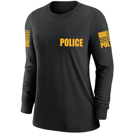 Black Police Women's Shirt - Long Sleeve - FEDS Apparel