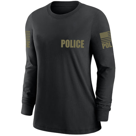 Black Police Women's Shirt - Long Sleeve - FEDS Apparel