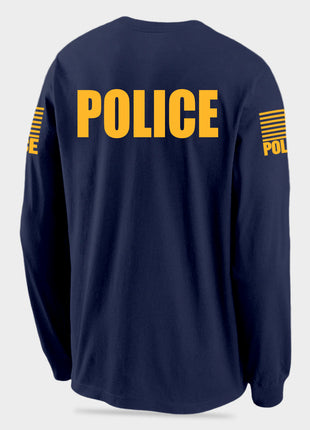 Navy Blue Police Men's Shirt - Long Sleeve - FEDS Apparel