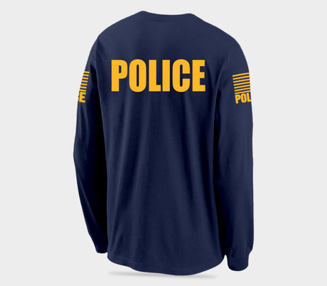 Navy Blue Police Men's Shirt - Long Sleeve - FEDS Apparel