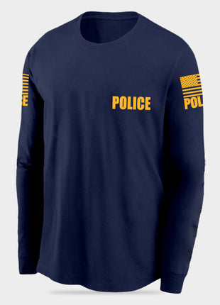 Navy Blue Police Men's Shirt - Long Sleeve - FEDS Apparel