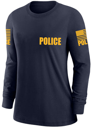 Navy Blue Police Women's Shirt - Long Sleeve - FEDS Apparel