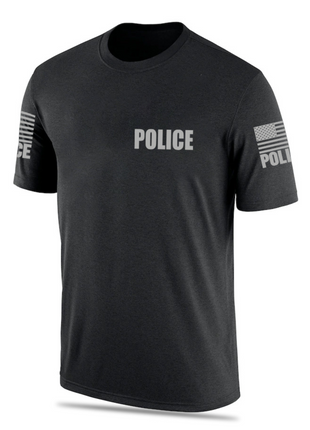 Black Police Men's Shirt - Short Sleeve - FEDS Apparel