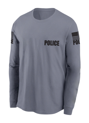 long sleeve silver gray police officer shirt