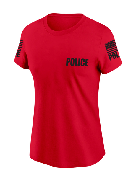 Red Police Women's Shirt - Short Sleeve - FEDS Apparel
